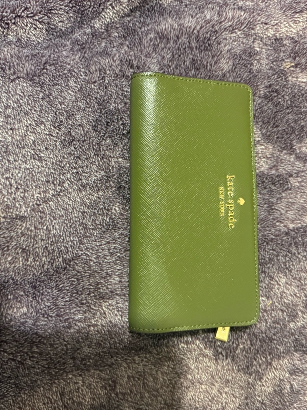 kate spade green/pink Saffiano Fold Wallet